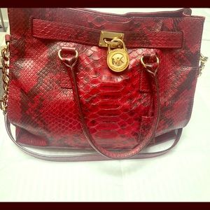 Michael Kors python Hamilton tote bag Large